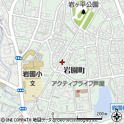 兵庫県芦屋市岩園町22-2周辺の地図