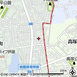 兵庫県芦屋市岩園町16-3周辺の地図