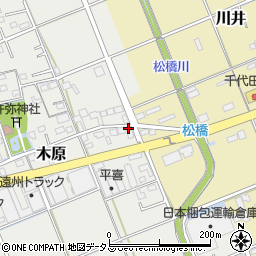 静岡県袋井市木原455周辺の地図