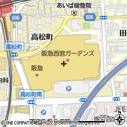 阪急西宮ガーデンズ　本館４階スカイガーデン　木の葉のステージ周辺の地図