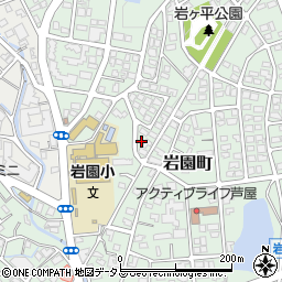兵庫県芦屋市岩園町22-53周辺の地図
