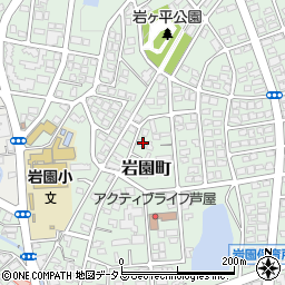 兵庫県芦屋市岩園町12-5周辺の地図
