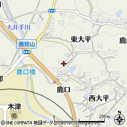 京都府木津川市鹿背山西大平92周辺の地図