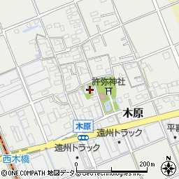 静岡県袋井市木原1周辺の地図