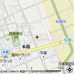 静岡県袋井市木原448周辺の地図