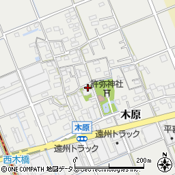 静岡県袋井市木原1-1周辺の地図