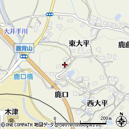 京都府木津川市鹿背山西大平93周辺の地図