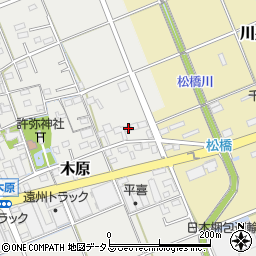 静岡県袋井市木原452周辺の地図