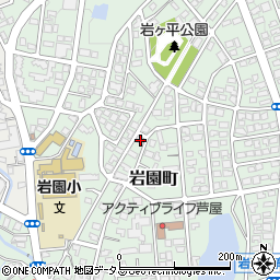 兵庫県芦屋市岩園町22-43周辺の地図