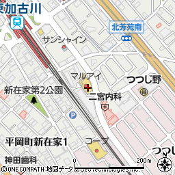 兵庫県加古川市平岡町新在家1588-19周辺の地図