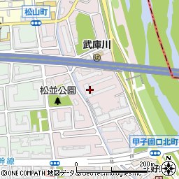 兵庫県西宮市松並町周辺の地図
