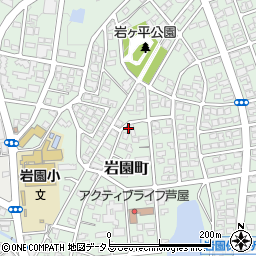 兵庫県芦屋市岩園町周辺の地図