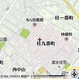 愛知県豊橋市柱九番町周辺の地図