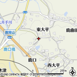京都府木津川市鹿背山西大平95周辺の地図