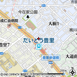 リパークだいどう豊里駅前駐車場周辺の地図