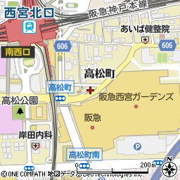兵庫県西宮市高松町周辺の地図