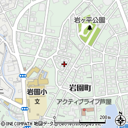 兵庫県芦屋市岩園町22-68周辺の地図