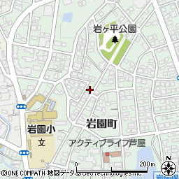 兵庫県芦屋市岩園町22-58周辺の地図