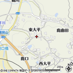京都府木津川市鹿背山東大平周辺の地図
