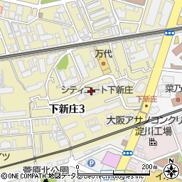 ＵＲ都市機構シティコート下新庄５号棟周辺の地図