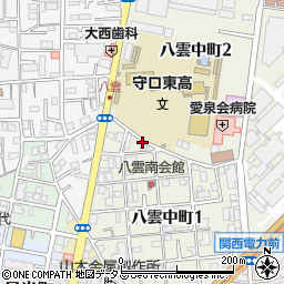 大阪府守口市八雲中町1丁目25周辺の地図