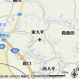 京都府木津川市鹿背山（東大平）周辺の地図