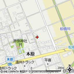 静岡県袋井市木原444周辺の地図