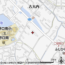 兵庫県加古川市野口町古大内76周辺の地図