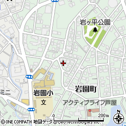 兵庫県芦屋市岩園町22-71周辺の地図