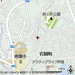 兵庫県芦屋市岩園町22-67周辺の地図