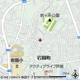 兵庫県芦屋市岩園町22-59周辺の地図