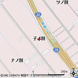 愛知県豊橋市神野新田町子ノ割周辺の地図