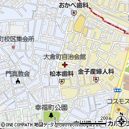大倉町自治会館周辺の地図