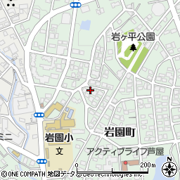 兵庫県芦屋市岩園町22-65周辺の地図