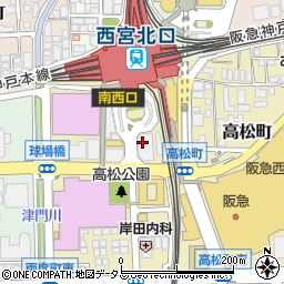 みずほ銀行西宮北口支店周辺の地図