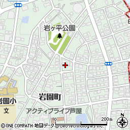 兵庫県芦屋市岩園町13-11周辺の地図