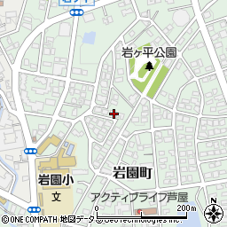 兵庫県芦屋市岩園町22-61周辺の地図