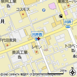 川井西周辺の地図