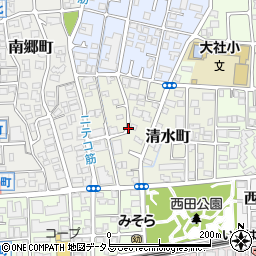 兵庫県西宮市清水町周辺の地図