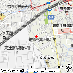 大阪府門真市上島町周辺の地図