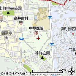大阪府門真市浜町周辺の地図