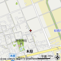 静岡県袋井市木原419周辺の地図