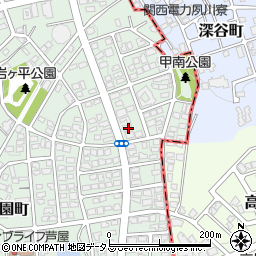兵庫県芦屋市岩園町17-2周辺の地図