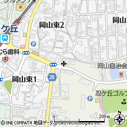 大阪府四條畷市岡山232周辺の地図