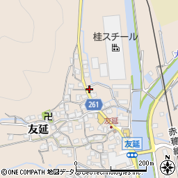 岡山県備前市友延周辺の地図