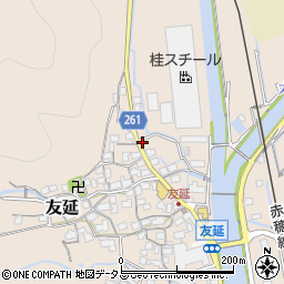 岡山県備前市友延周辺の地図