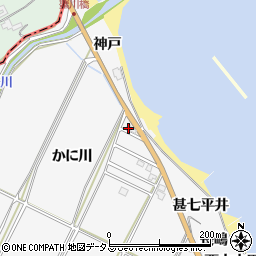 愛知県南知多町（知多郡）豊丘（かに川）周辺の地図