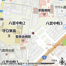 大阪府守口市八雲中町周辺の地図