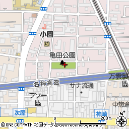 亀田公園周辺の地図