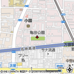 亀田公園トイレ周辺の地図